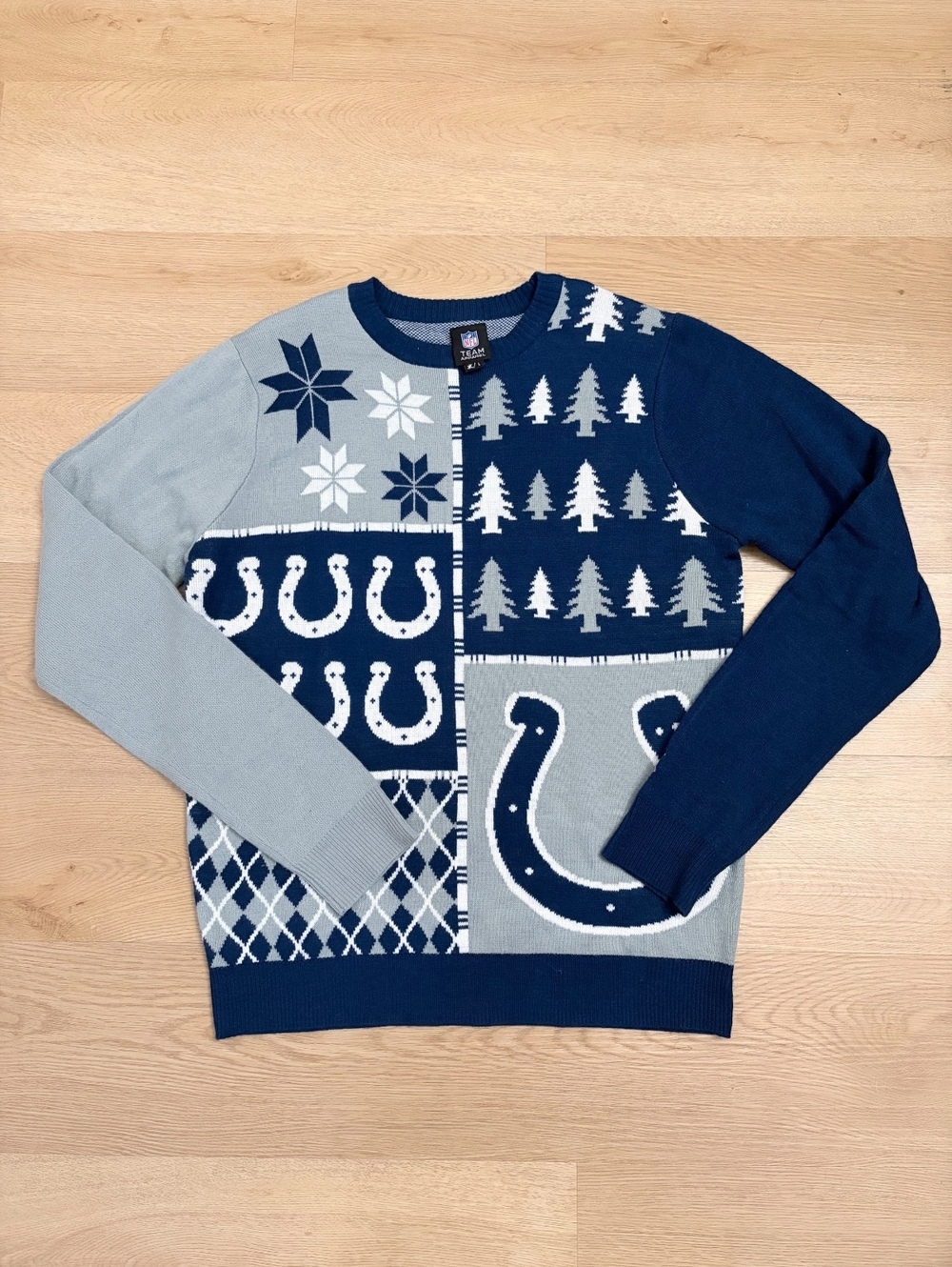 Indianapolis Colts NFL Team Apparel Ugly Christmas Sweater Men’s Size L
